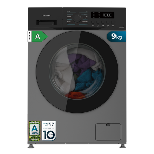 Cecotec Bolero DressCode 9155 Lavadora Inverter 9 Kg 1400 RPM Acero Inoxidable Ahorro Energético