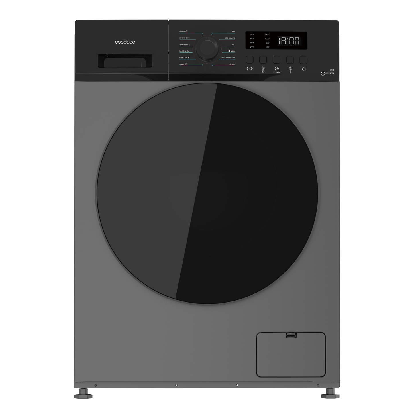 Cecotec Bolero DressCode 9155 Lavadora Inverter 9 Kg 1400 RPM Acero Inoxidable Ahorro Energético