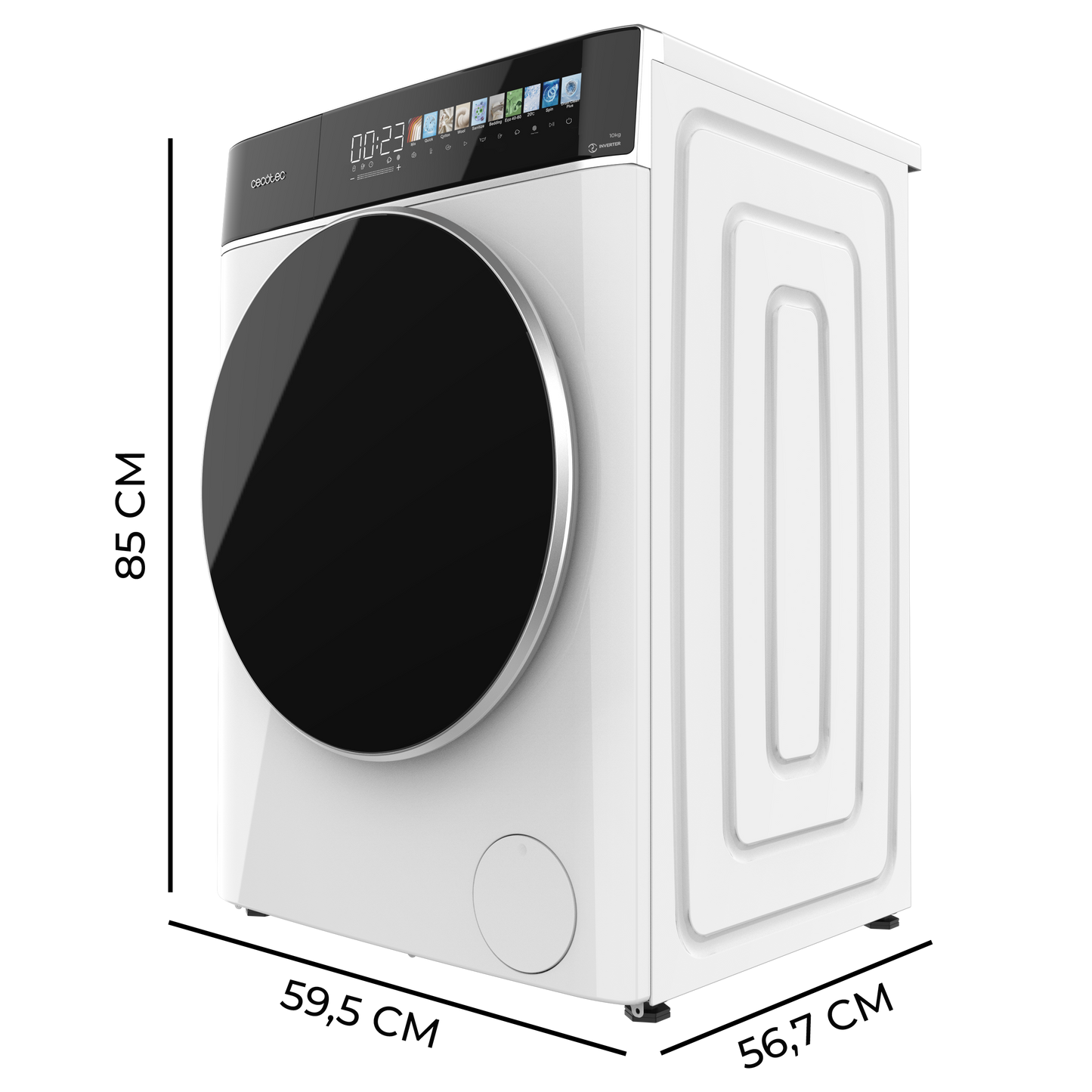 Cecotec Lavadora Bolero DressCode 10900 Inverter FullColor Max 10 Kg Motor Inverter Plus