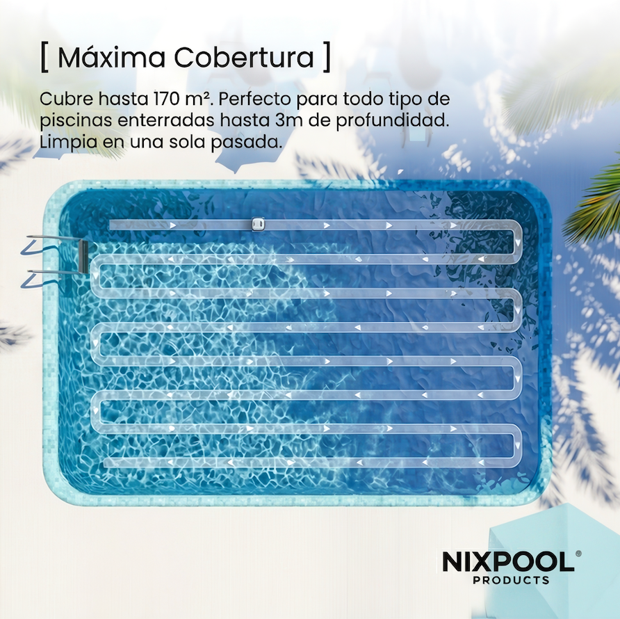 Nix Pool - Robot limpiafondos de piscina a batería sin cable QD40