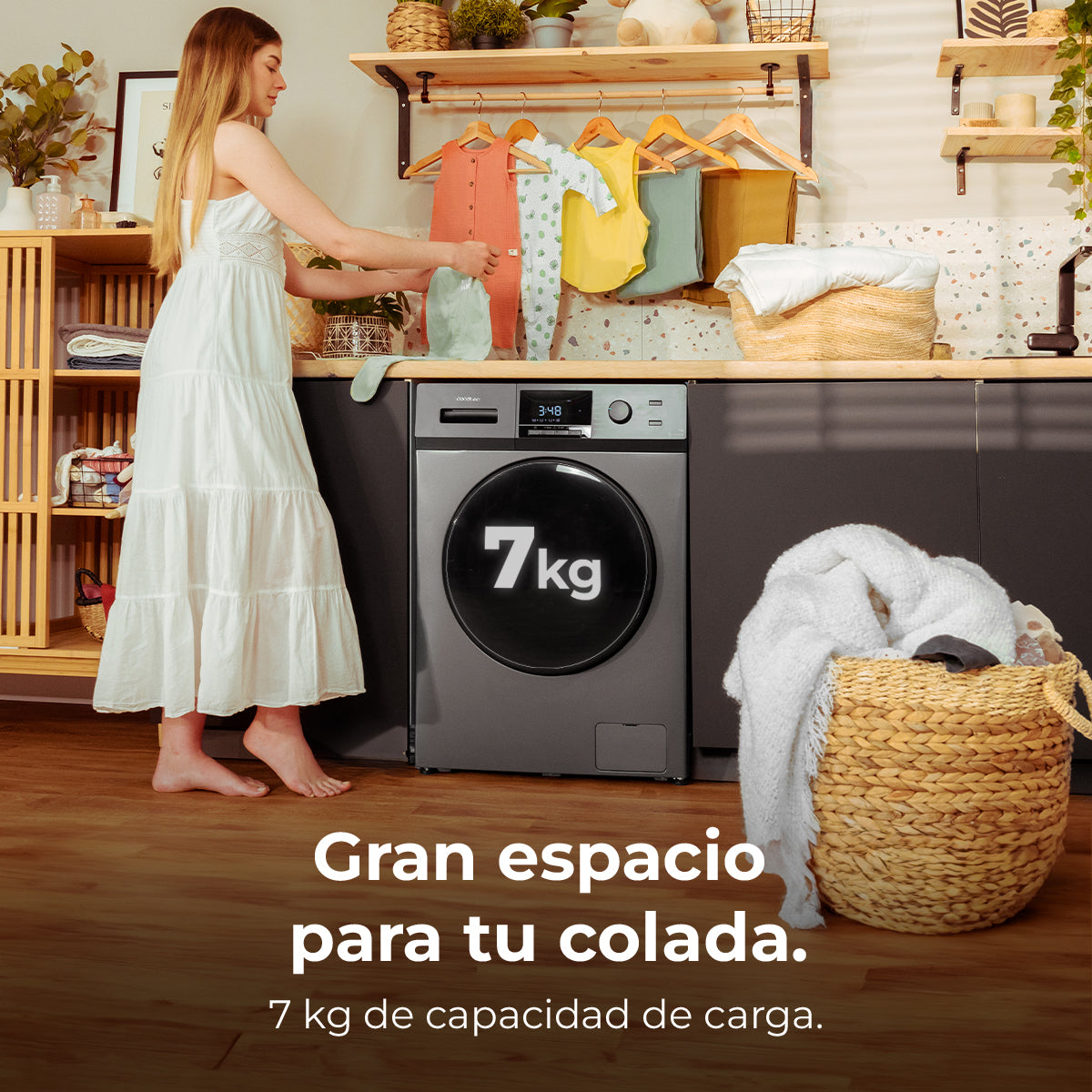 Cecotec Lavadora Bolero DressCode 7410 Inverter Acero 7 Kg 1200 RPM 16 Programas
