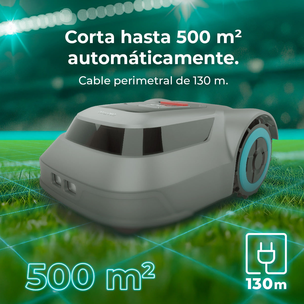 Cecotec Conga GrassHopper 500 Map Connected Robot Cortacésped para 500 m2 con Mapeo Inteligente