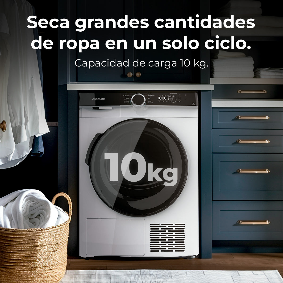 Cecotec Bolero DressCode Dry 10505 Secadora de 10 kg Bomba de Calor Inverter Clase C