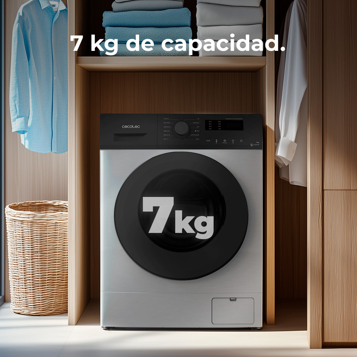 Cecotec Lavadora Frontal Bolero DressCode 7150 Inverter 7 Kg 1400 RPM Motor Inverter Plus Clase A