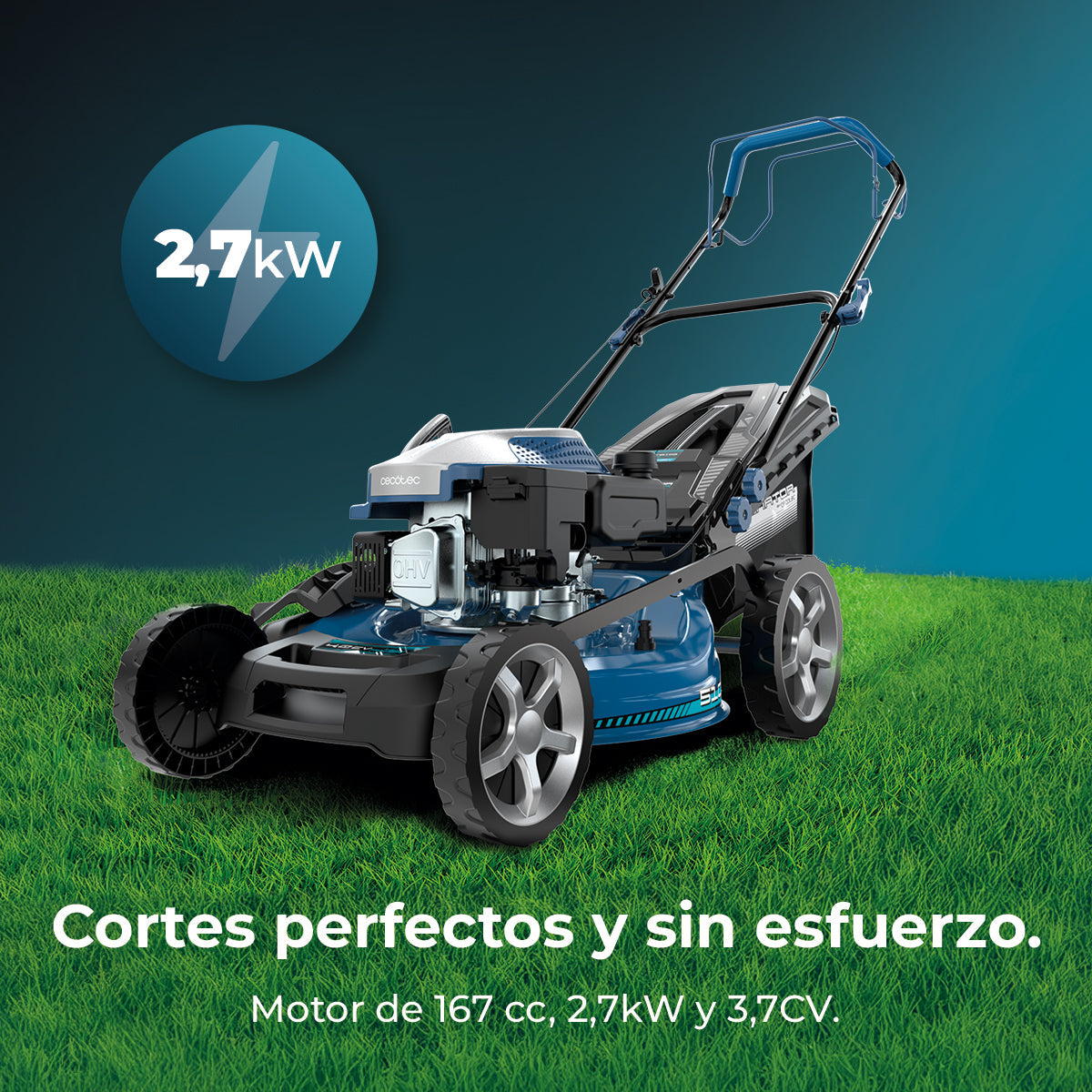 Cecotec Cortacésped De Gasolina Terrenator 4000.51 Total Z Auto 167 cc, 2,7 kW, 3,7 CV
