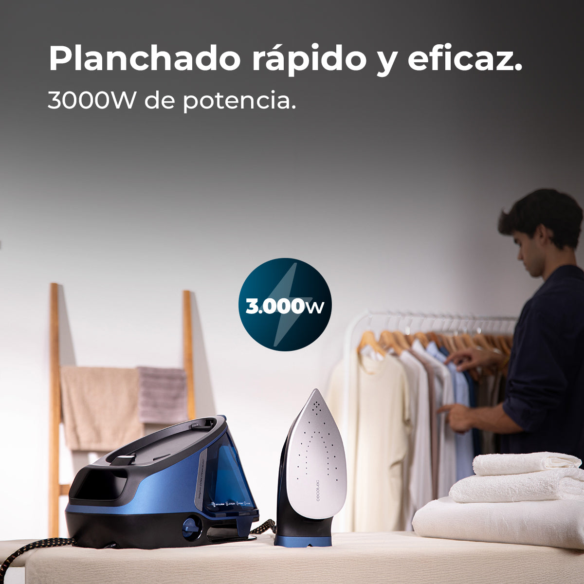 Cecotec IronHero H3000 Estación de Planchado Geyser 3000 W Vapor Continuo 155 g por minuto 550 g por minuto