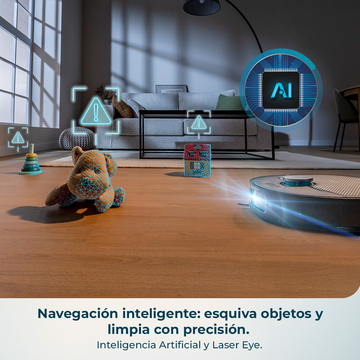 Cecotec Conga X70 Robot Aspirador con IA y Láser Eye para Mapeo Preciso y Navegación Inteligente