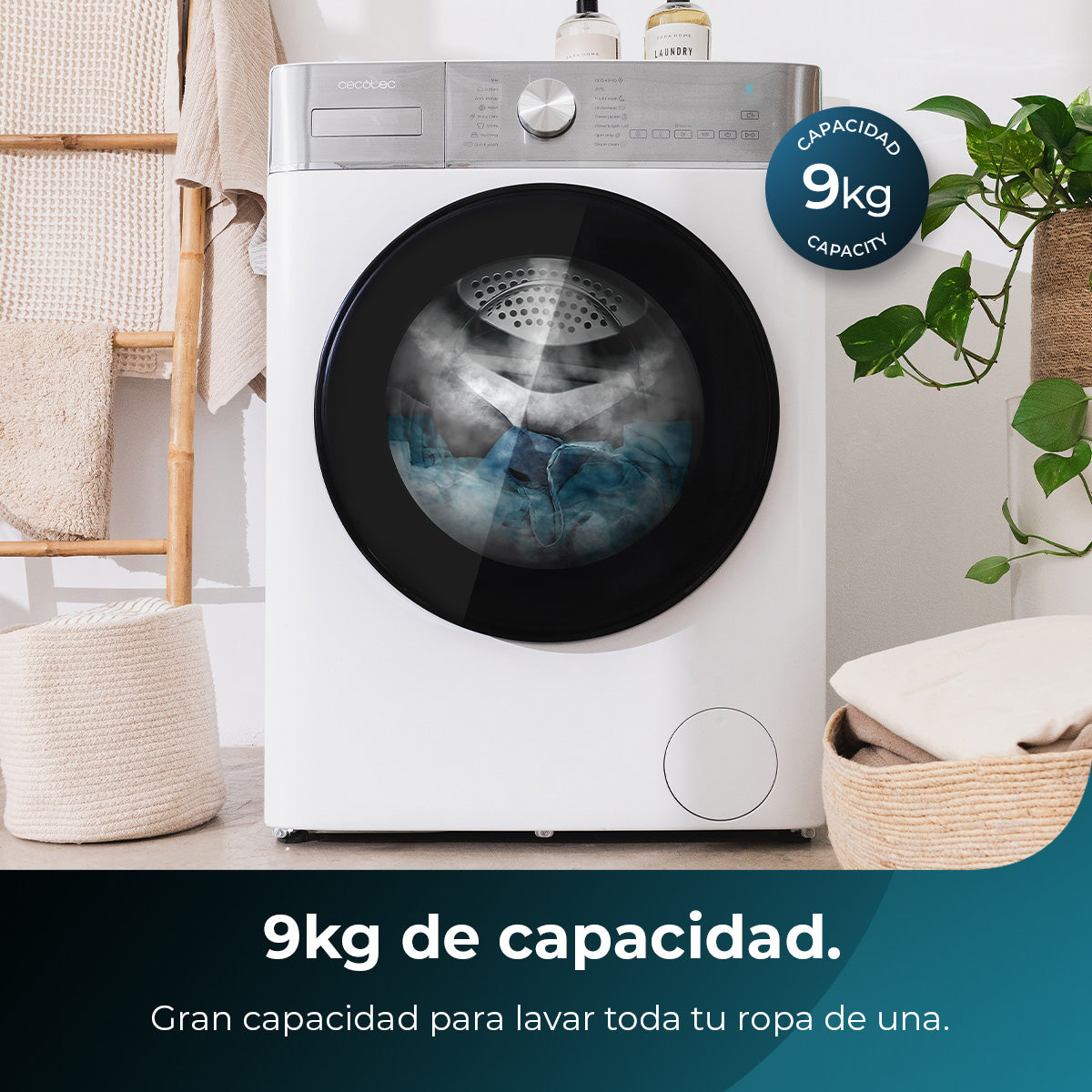 Cecotec Lavadora Bolero DressCode 9800 Inverter A 9 Kg Con Motor Inverter Plus Eficiencia A
