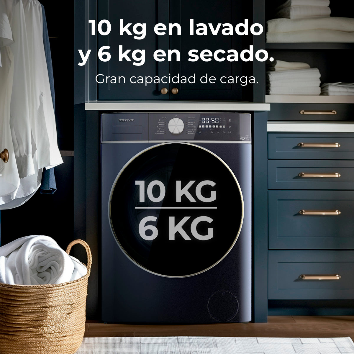 Cecotec Bolero Wash And Dry 10680 Inverter Titanium A Lavadora Secadora 10 Kg Lavado 6 Kg Secado