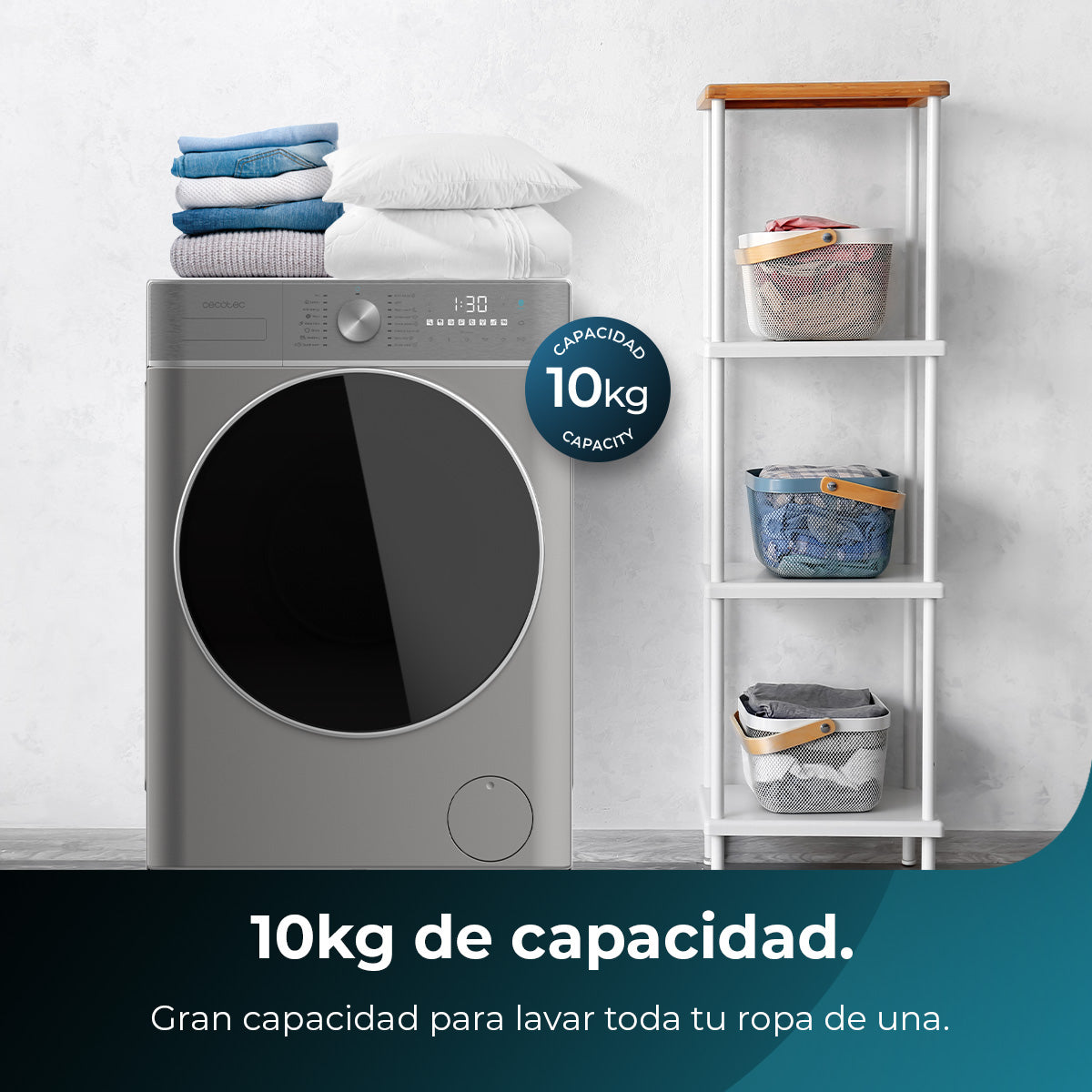 Cecotec Lavadora Bolero DressCode 10800 Inverter Steel A 10 Kg Clase A Energetica