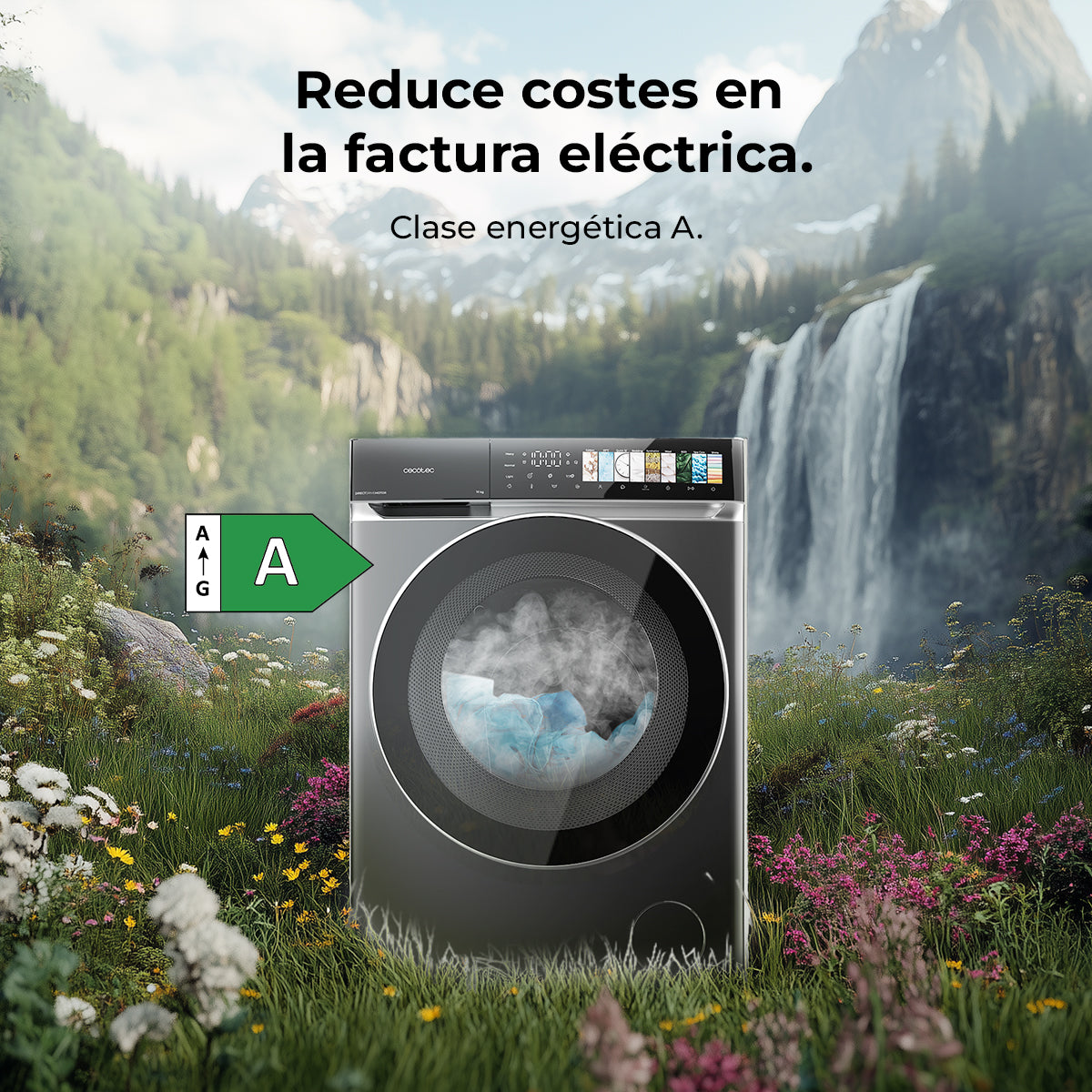 Cecotec Lavadora Bolero DressCode 10970 Direct Drive Steel 10 Kg Clase A Alta Eficiencia Energetica
