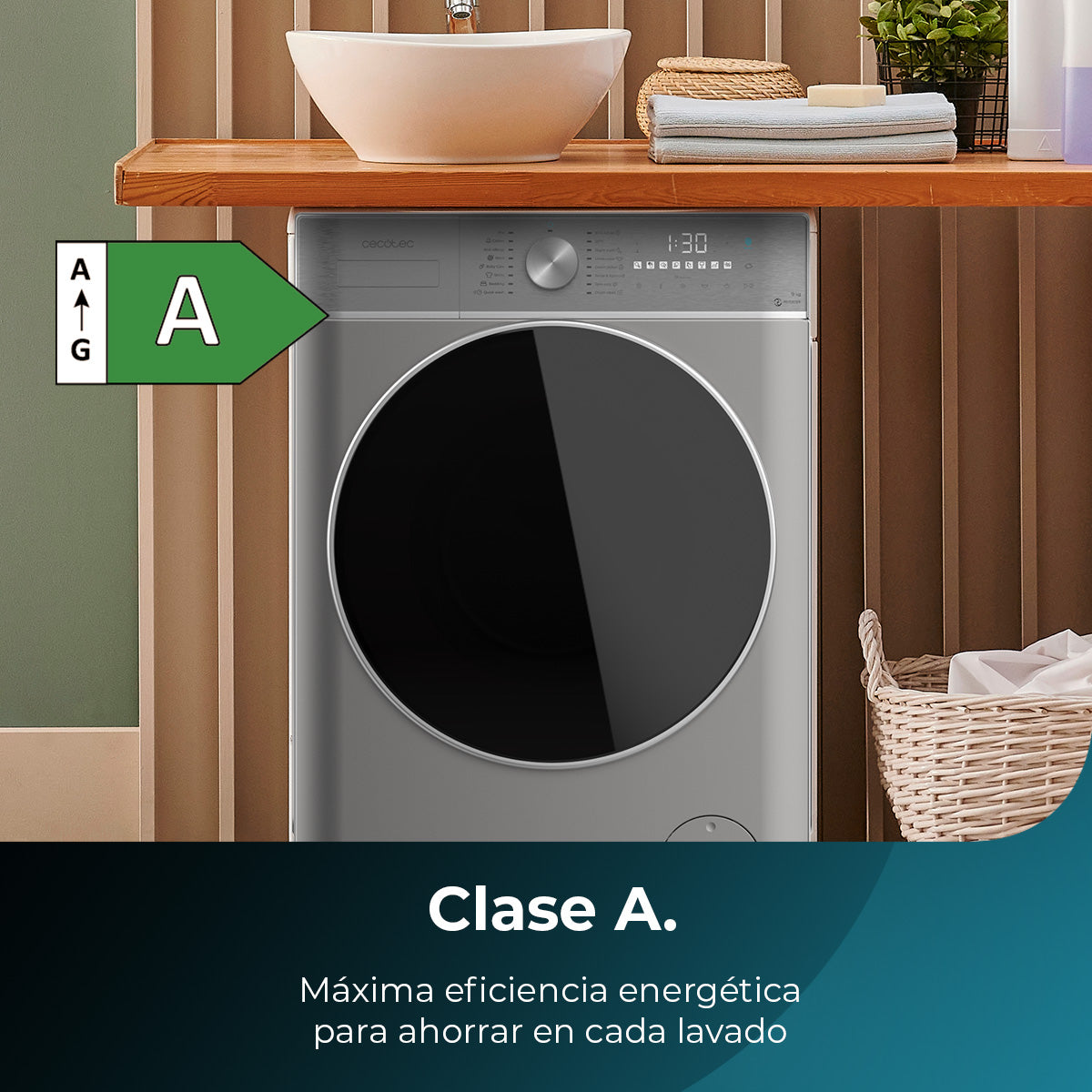 Cecotec Lavadora Bolero DressCode 9800 Inverter Steel A 9 Kg Motor Inverter Plus Clase A