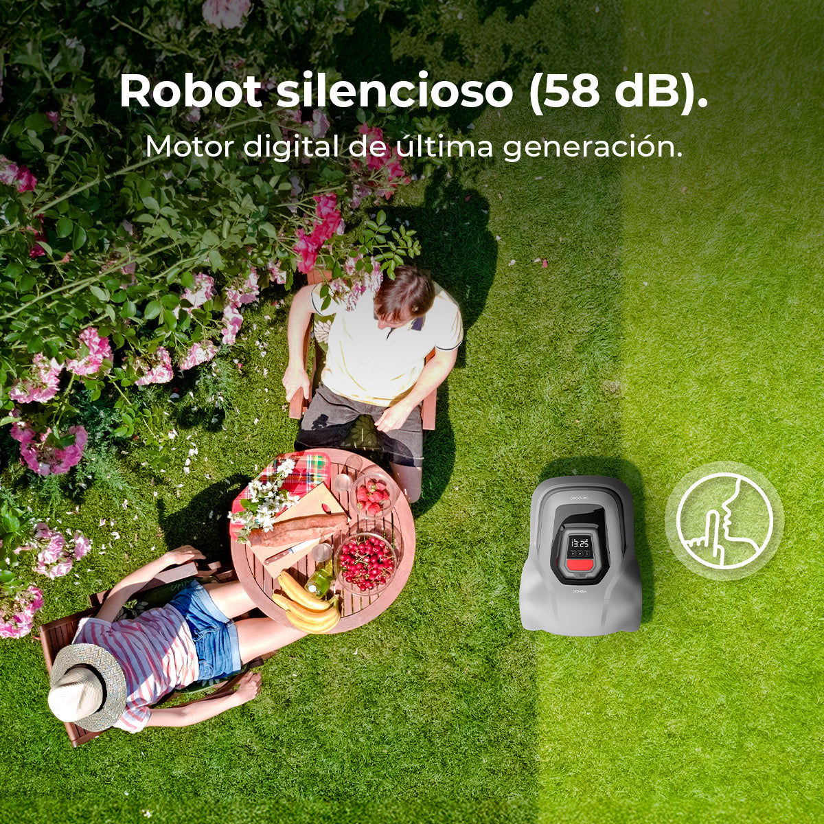 Cecotec Conga GrassHopper 500 Map Connected Robot Cortacésped para 500 m2 con Mapeo Inteligente