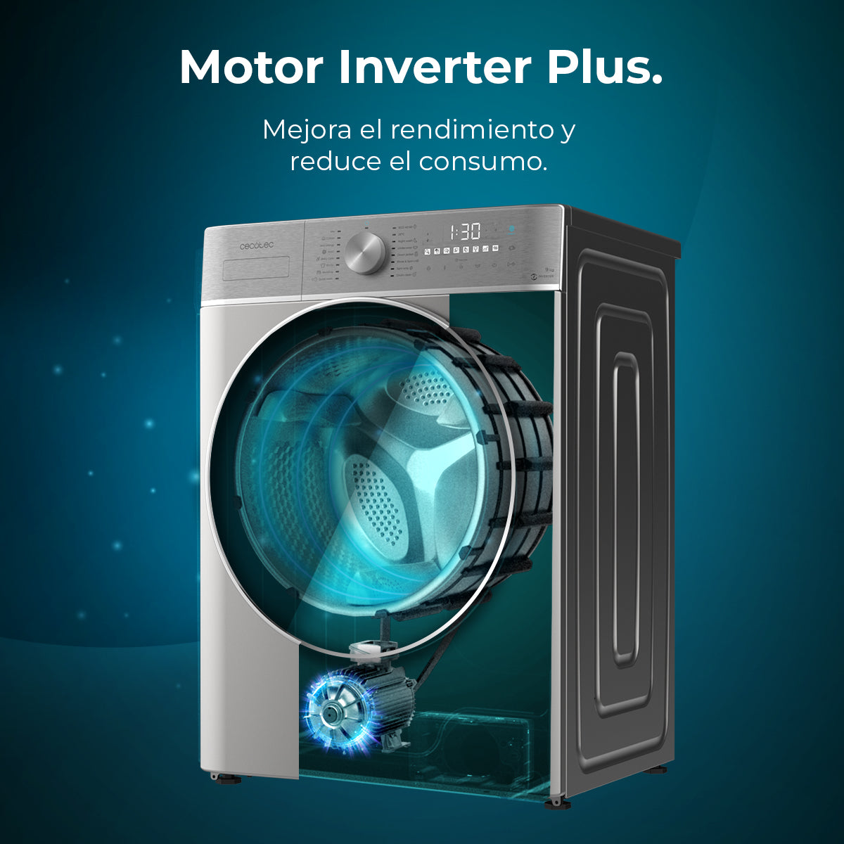 Cecotec Lavadora Bolero DressCode 9800 Inverter Steel A 9 Kg Motor Inverter Plus Clase A