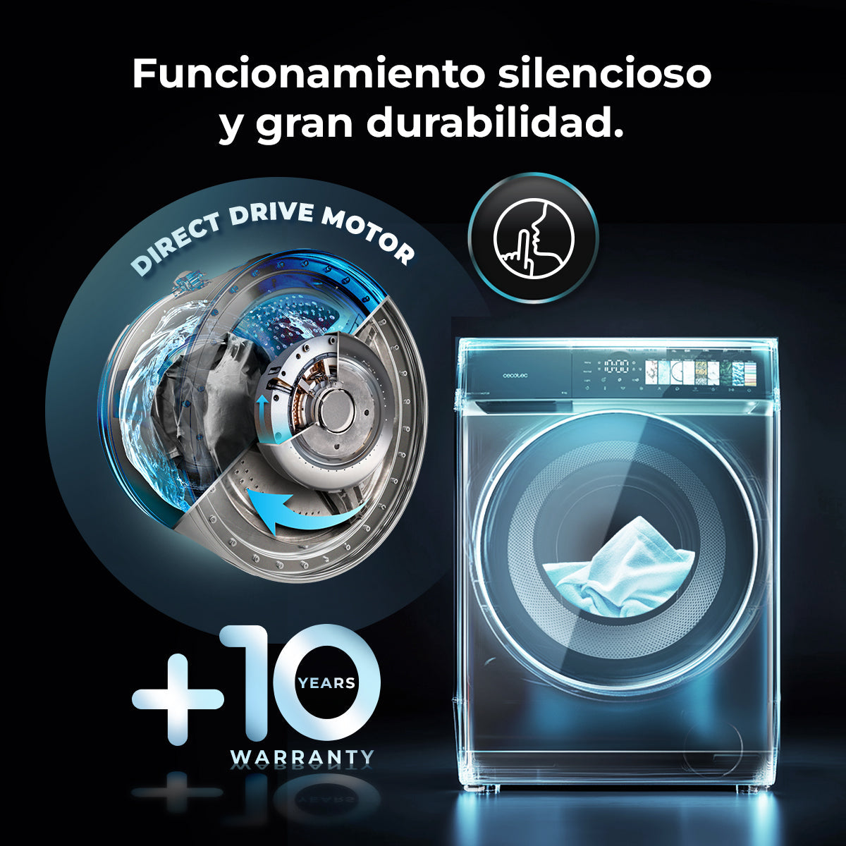 Cecotec Bolero DressCode 8970 Direct Drive Lavadora 8 Kg Clase A Acero Con Programas De Lavado Y Ahorro De Energía