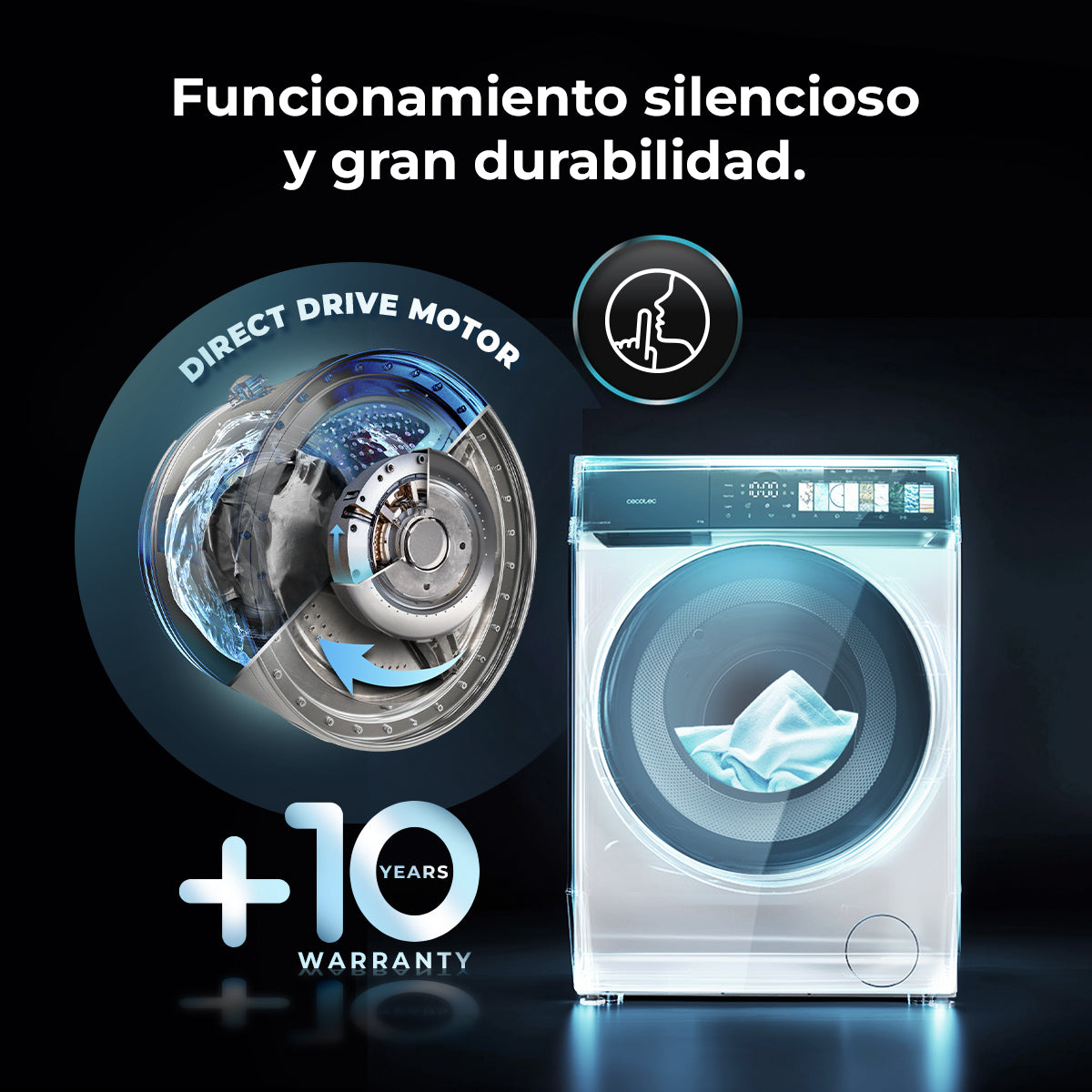 Cecotec Lavadora Bolero DressCode 9970 Direct Drive 9 kg Clase A Ahorro Energía Grandes Cargas