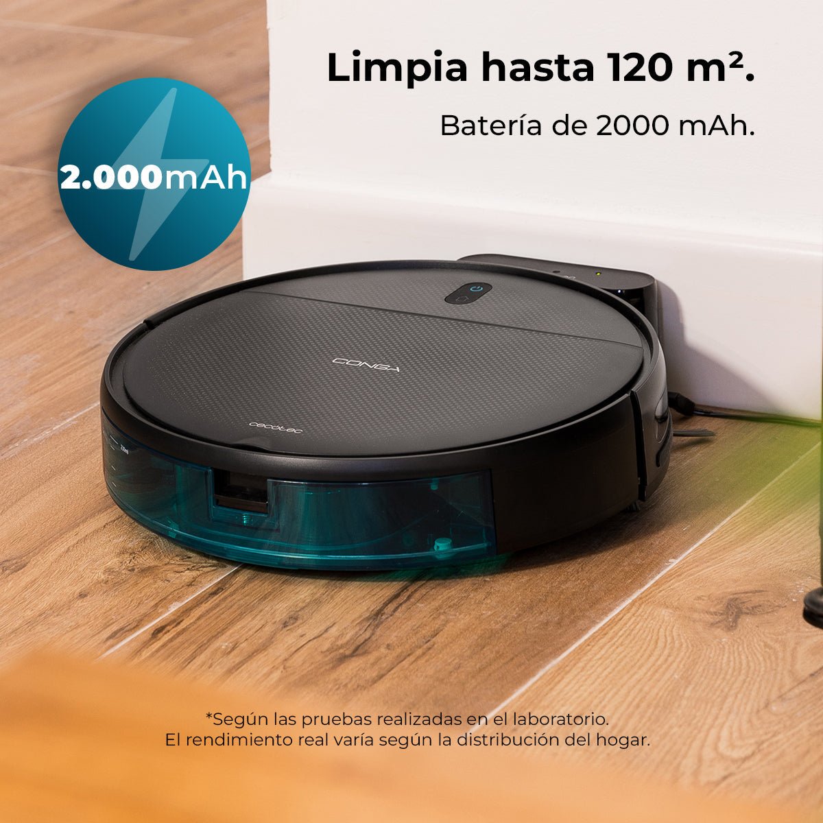 Cecotec Conga M10 Aqua Robot Aspirador 3000 Pa Navegación Giroscópica Hasta 150 Metros Cuadrados Batería 2000 mAh Mopa