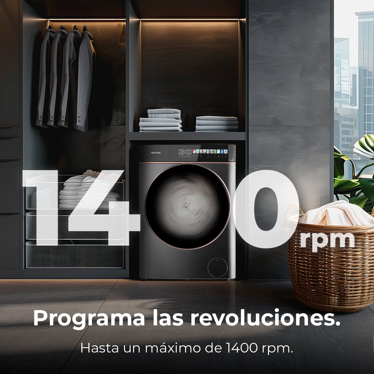 Cecotec Lavadora Bolero DressCode 10900 Inverter FullColor Acero 10 Kg Con Motor Inverter Plus Clase A