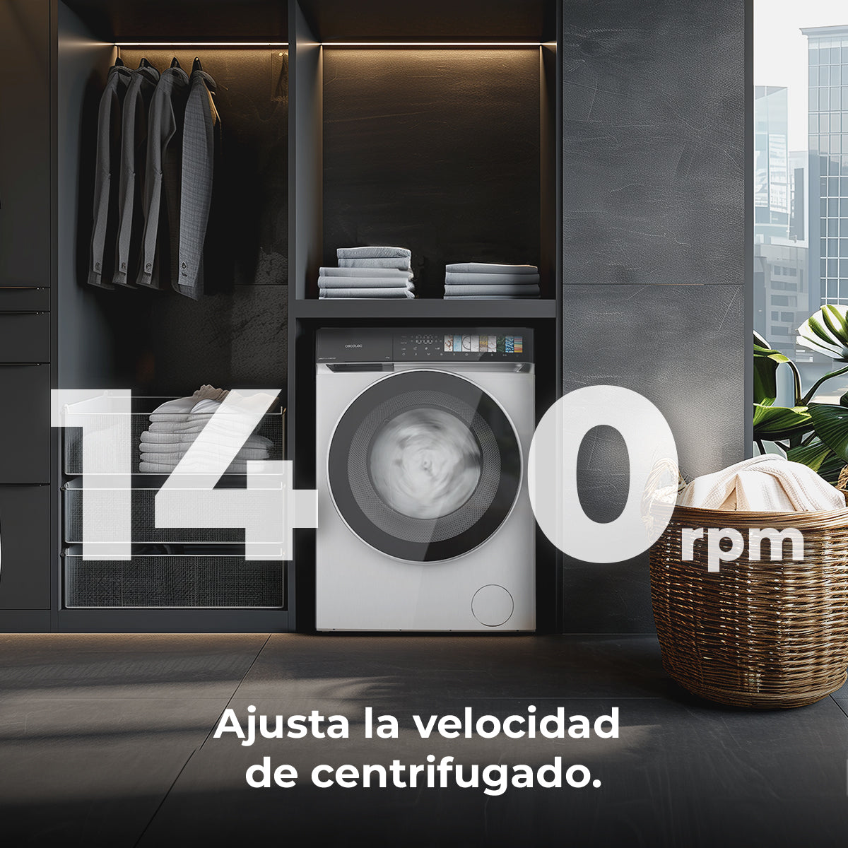 Cecotec Lavadora Bolero DressCode 9970 Direct Drive 9 kg Clase A Ahorro Energía Grandes Cargas
