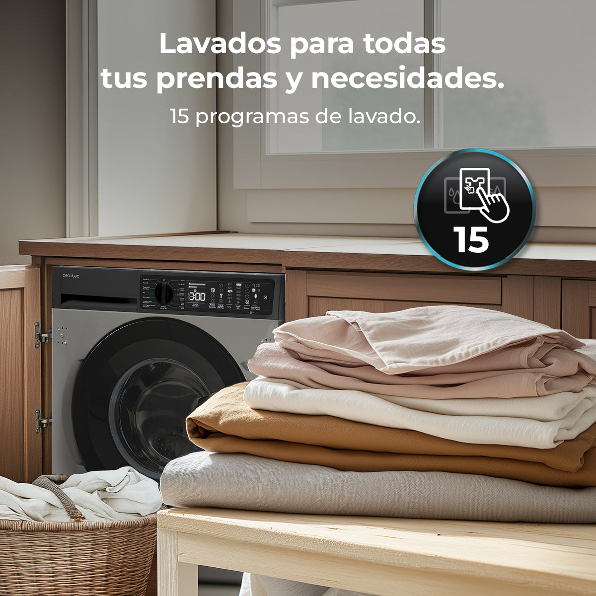 Cecotec Lavadora Bolero DressCode 850 BI Inverter Steel 8 kg Clase A Con Programas