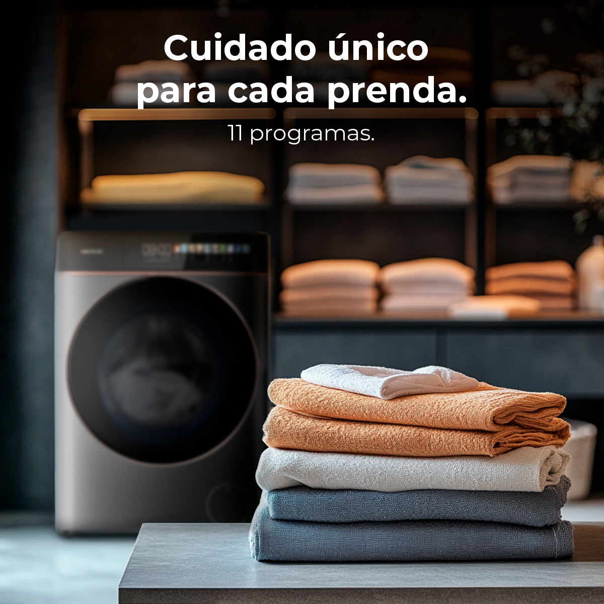 Cecotec Lavadora Bolero DressCode 10900 Inverter FullColor Acero 10 Kg Con Motor Inverter Plus Clase A