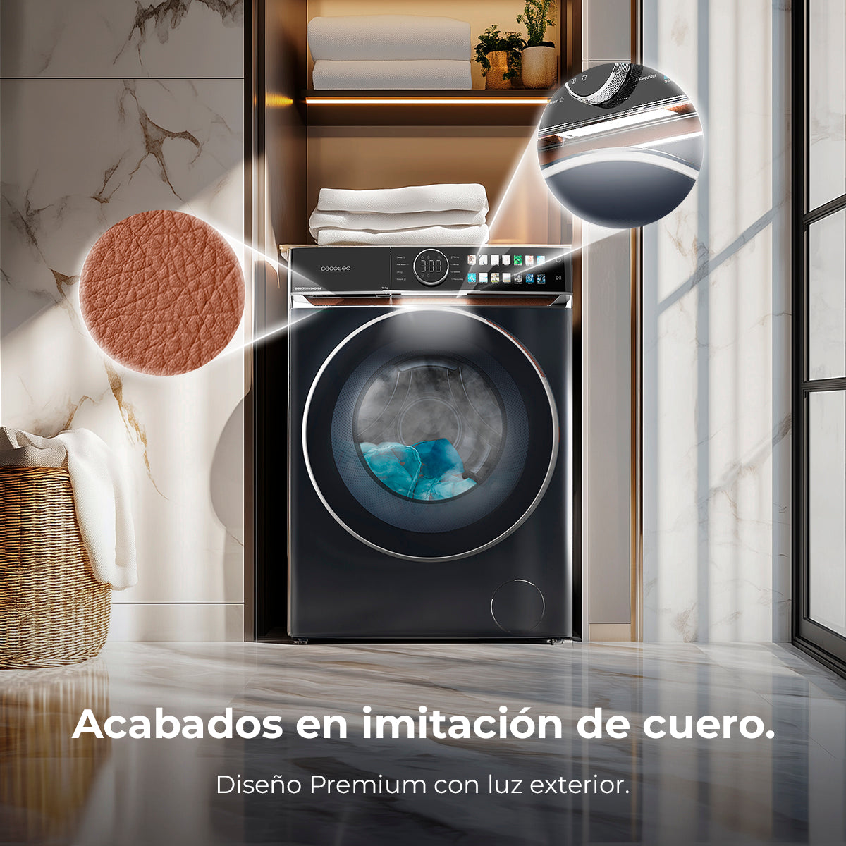 Cecotec Lavadora Bolero DressCode 10980 Direct Drive Titanium A Carga Frontal 8 Kg