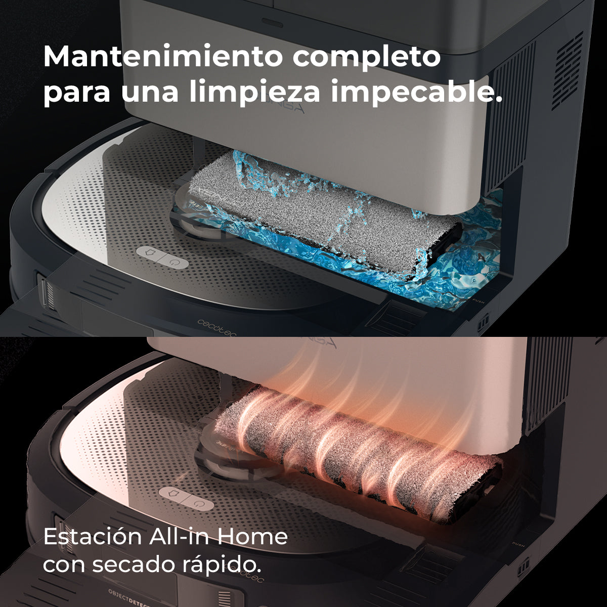 Cecotec Conga Z100 Robot Aspirador IA Con LaserEye Y AquaCycle Detección De Objetos Y Fregado Profesional