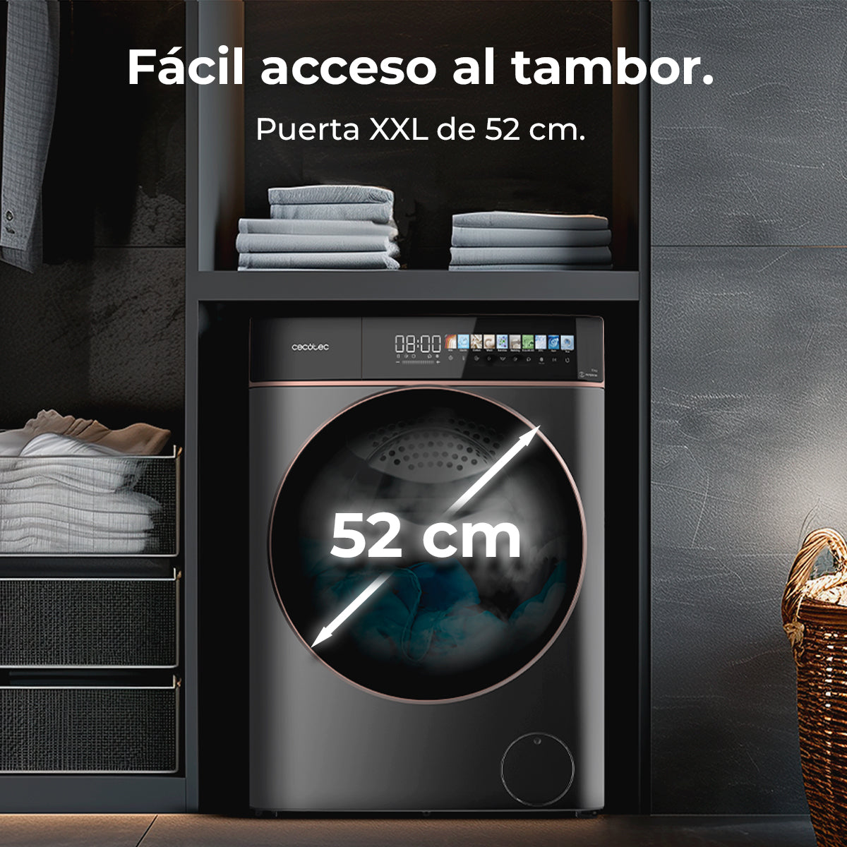 Cecotec Lavadora Bolero DressCode 10900 Inverter FullColor Acero 10 Kg Con Motor Inverter Plus Clase A