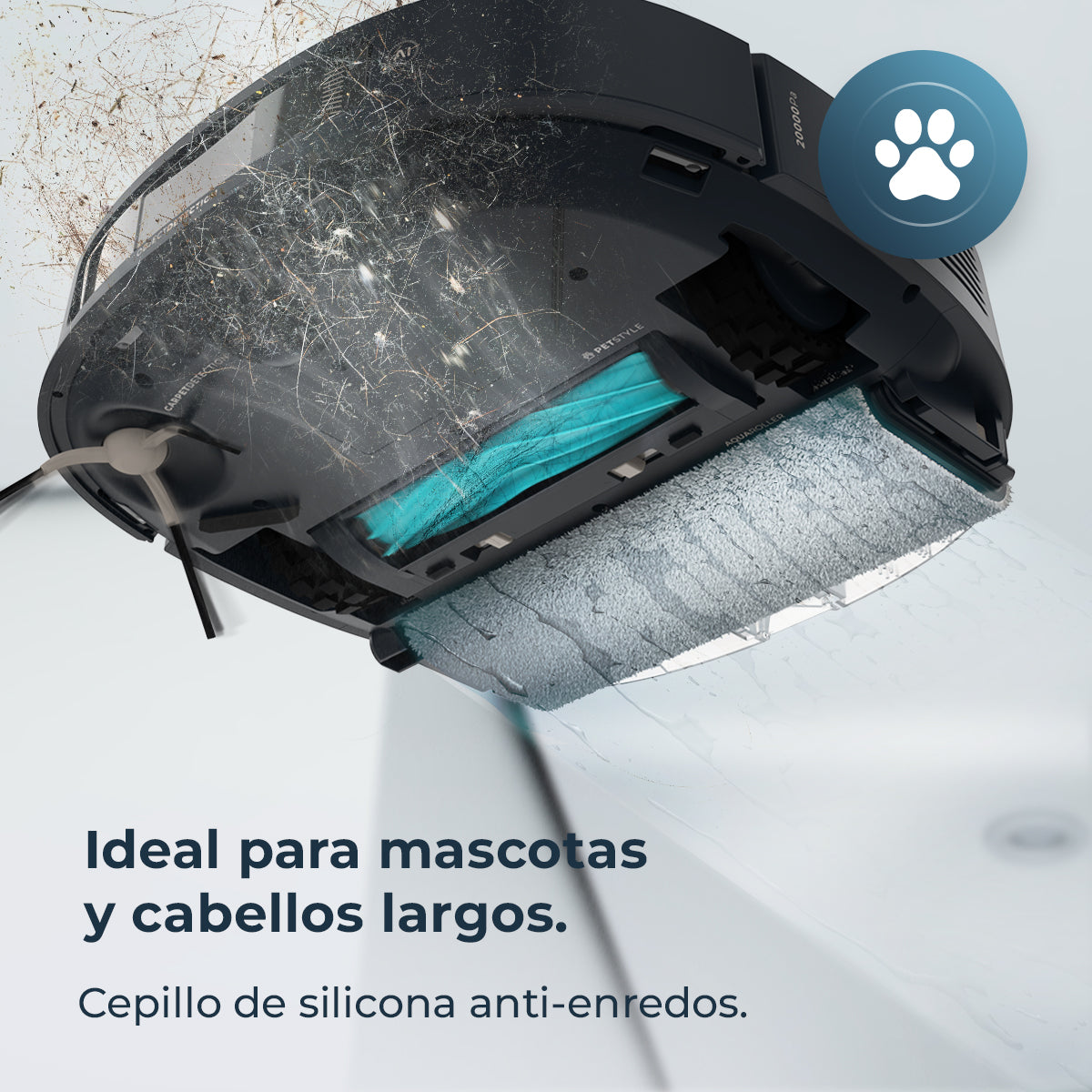 Cecotec Conga Z100 Robot Aspirador IA Con LaserEye Y AquaCycle Detección De Objetos Y Fregado Profesional