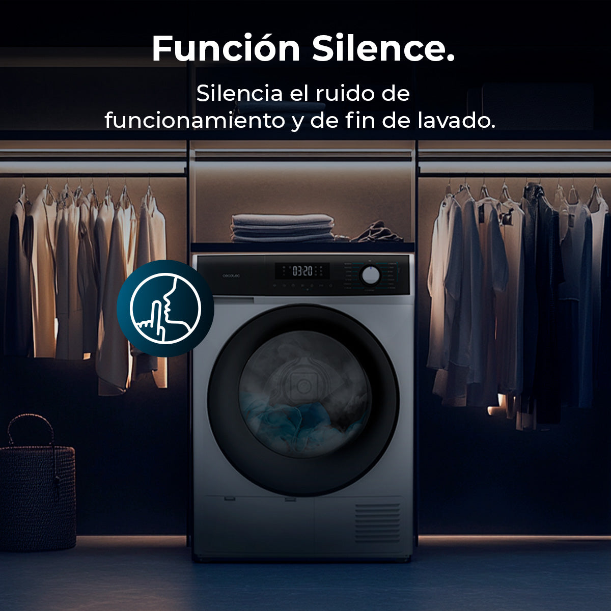 Cecotec Bolero Dresscode Dry 9330 Acero Secadora 9 Kg con Bomba de Calor Clase Energética E