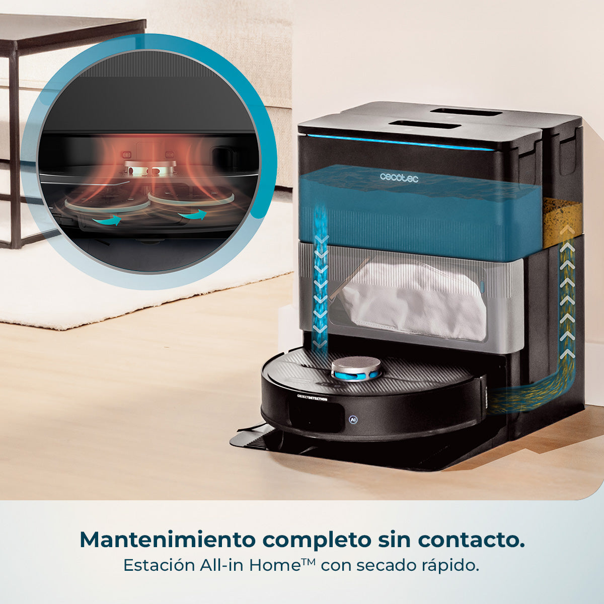 Cecotec Conga X70 Robot Aspirador con IA y Láser Eye para Mapeo Preciso y Navegación Inteligente