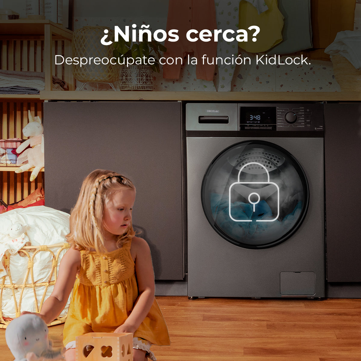 Cecotec Lavadora Bolero DressCode 7410 Inverter Acero 7 Kg 1200 RPM 16 Programas