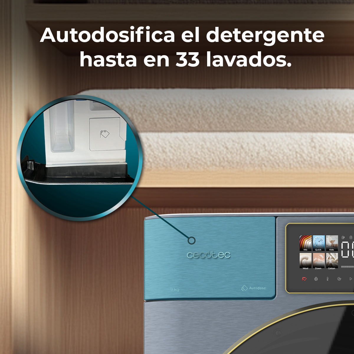 Cecotec Lavadora DressCode 9950 Autodose Inverter 9 kg