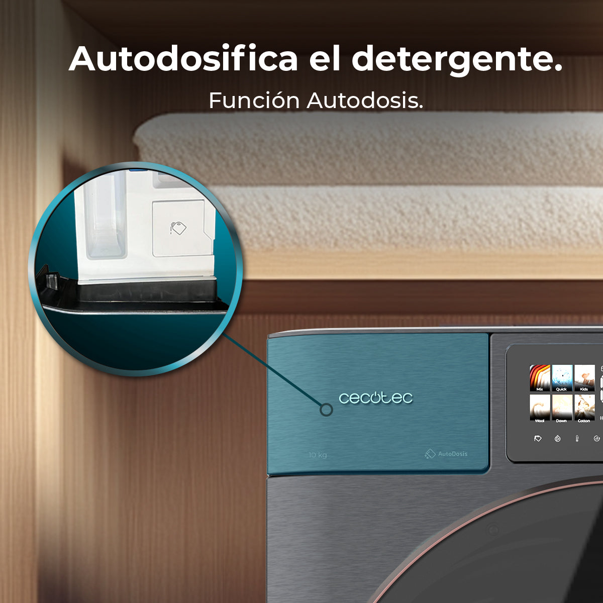 Cecotec Bolero DressCode 12950 Lavadora Autodose Direct Drive 12 Kg 1400 rpm Acero 3D