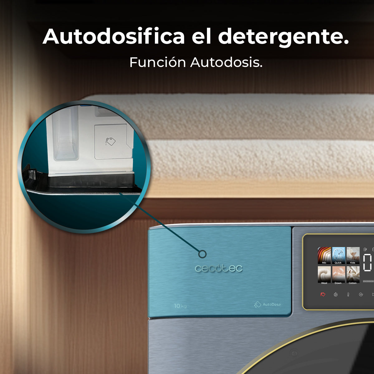 Cecotec Lavadora Bolero DressCode 10950 Autodose Inverter 3D Titanium A Capacidad 10 kg 1400 rpm