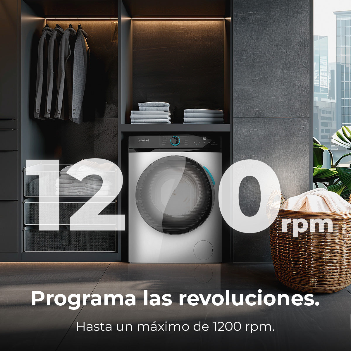 Cecotec Lavadora Bolero DressCode 8110 Inverter 8 kg 1200 rpm Clase A Ahorro Energetico
