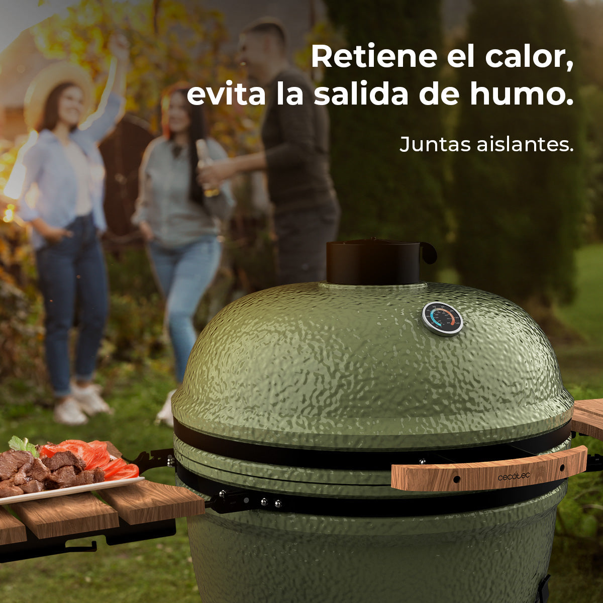 Cecotec DragonFire 6600 Barbacoa Cerámica Cámara de Cocción y Parrilla Hermética Hasta 1000C