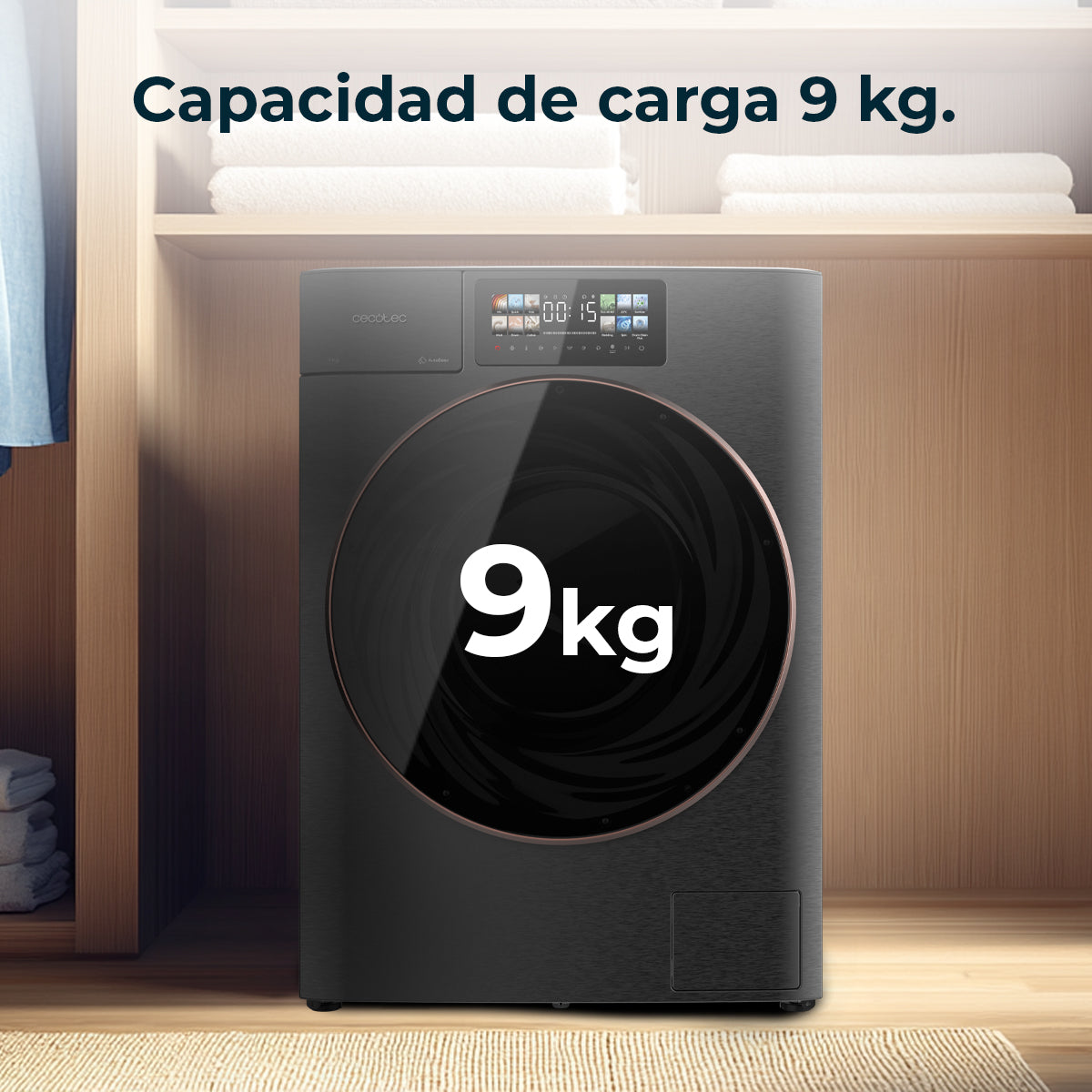 Cecotec Lavadora Bolero DressCode 9950 Autodose Inverter 3D Acero 9 Kg 1400 RPM Clase A