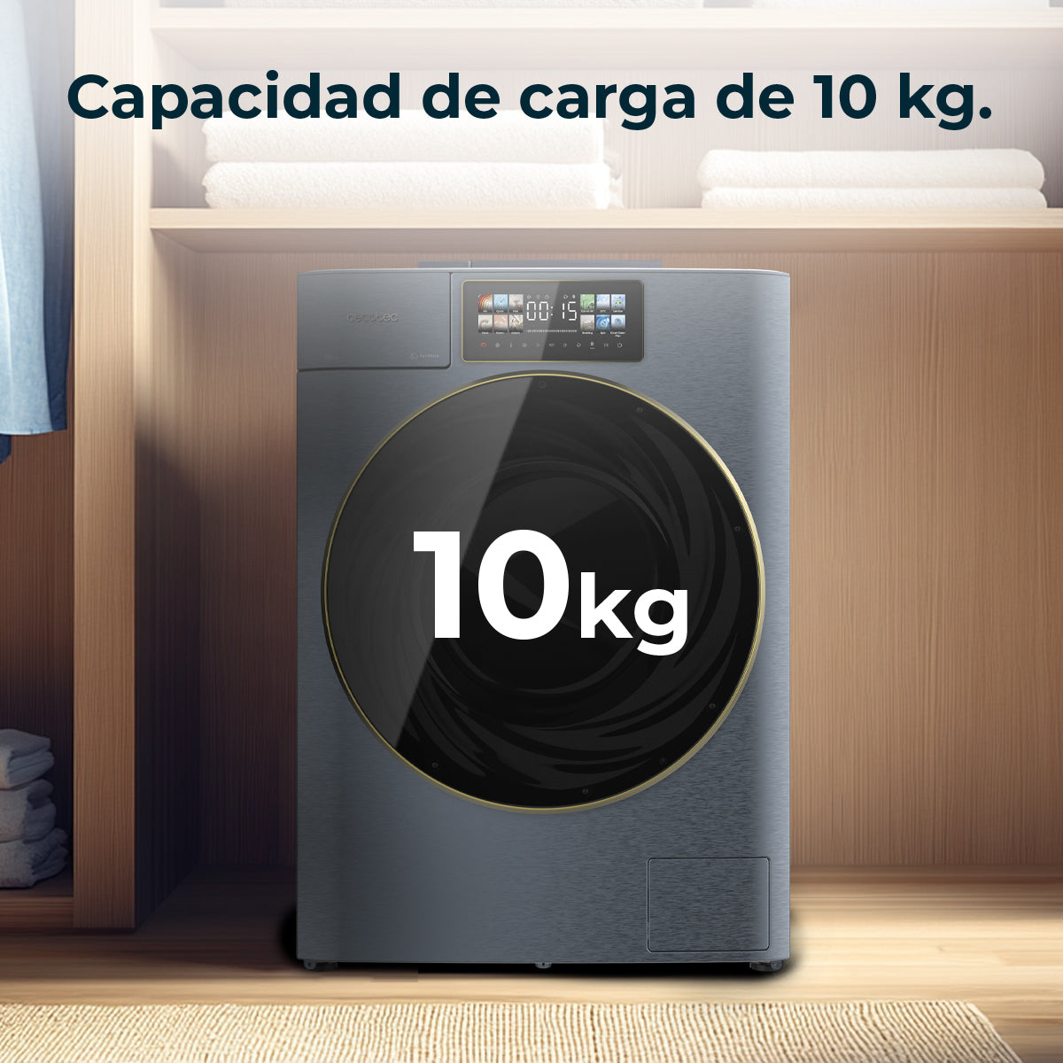 Cecotec Lavadora Bolero DressCode 10950 Autodose Inverter 3D Titanium A Capacidad 10 kg 1400 rpm