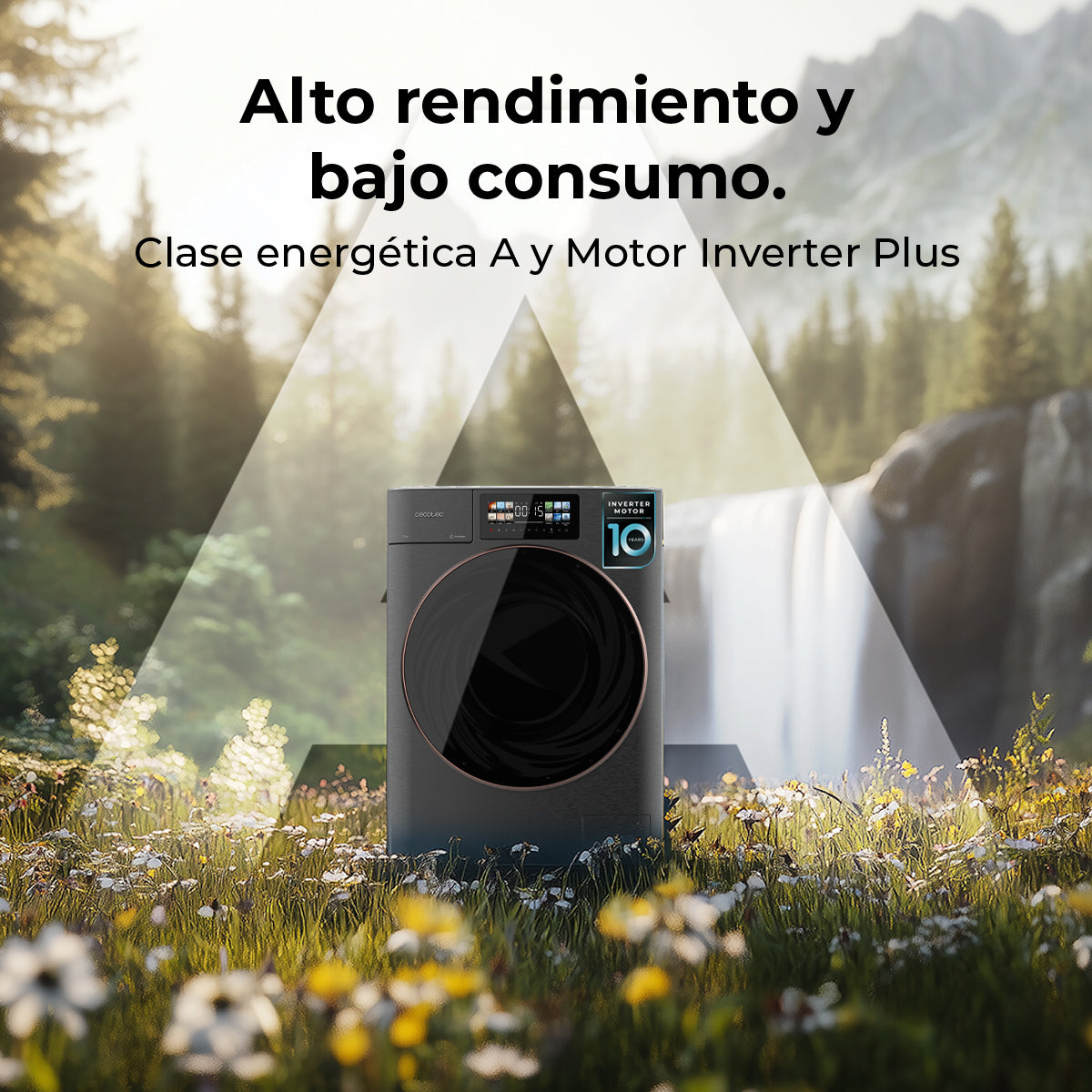 Cecotec Lavadora Bolero DressCode 10950 Autodose Inverter 10 kg 1400 rpm Clase Energetica A Acero
