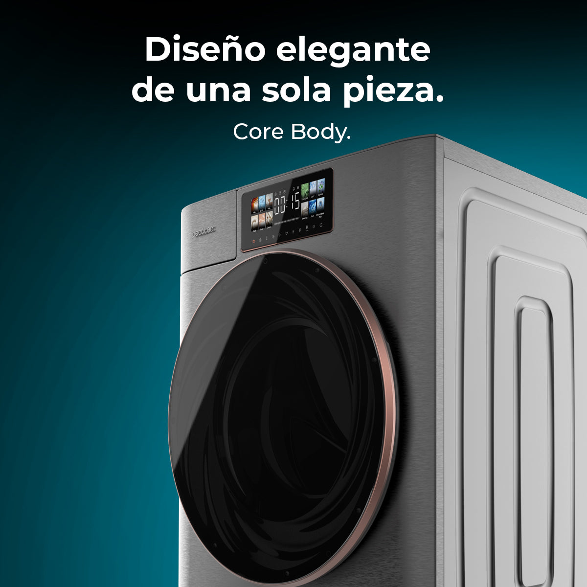 Cecotec Lavadora Bolero DressCode 9950 Autodose Inverter 3D Acero 9 Kg 1400 RPM Clase A