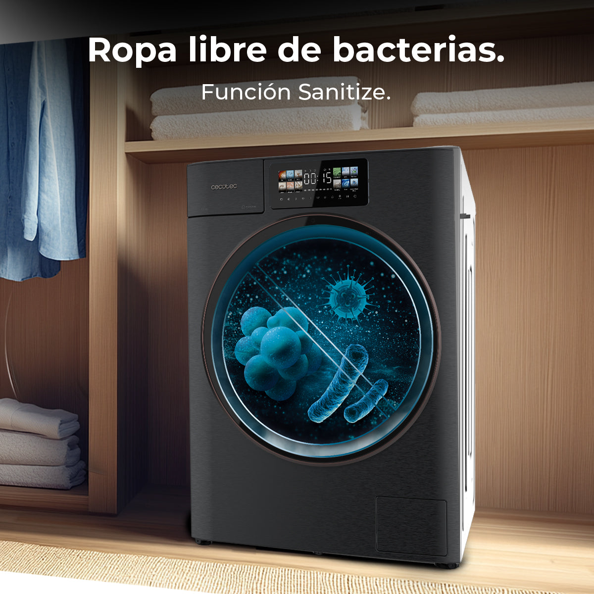 Cecotec Bolero DressCode 12950 Lavadora Autodose Direct Drive 12 Kg 1400 rpm Acero 3D