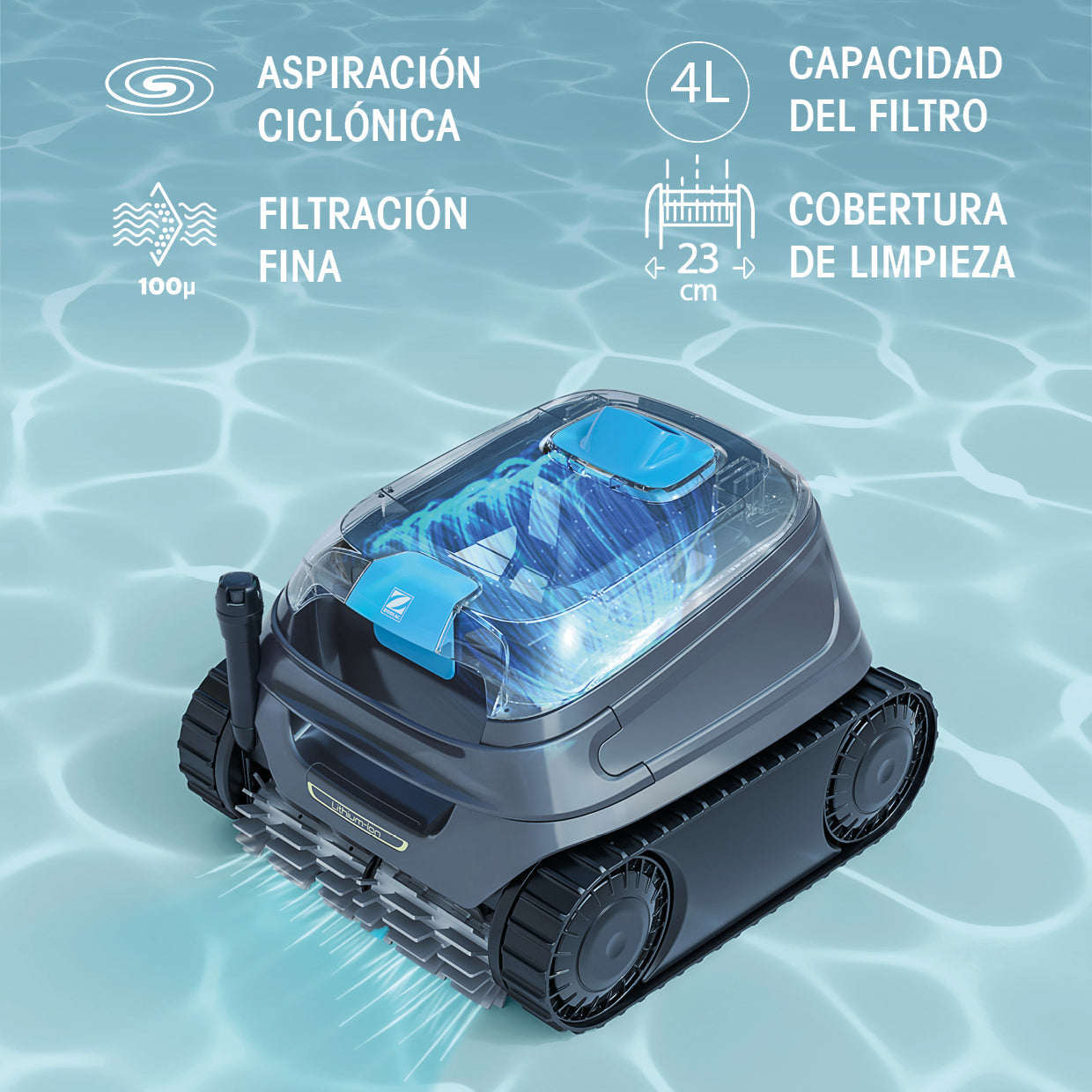 Zodiac - Freedom + Control Robot limpiafondos sin cable para piscina