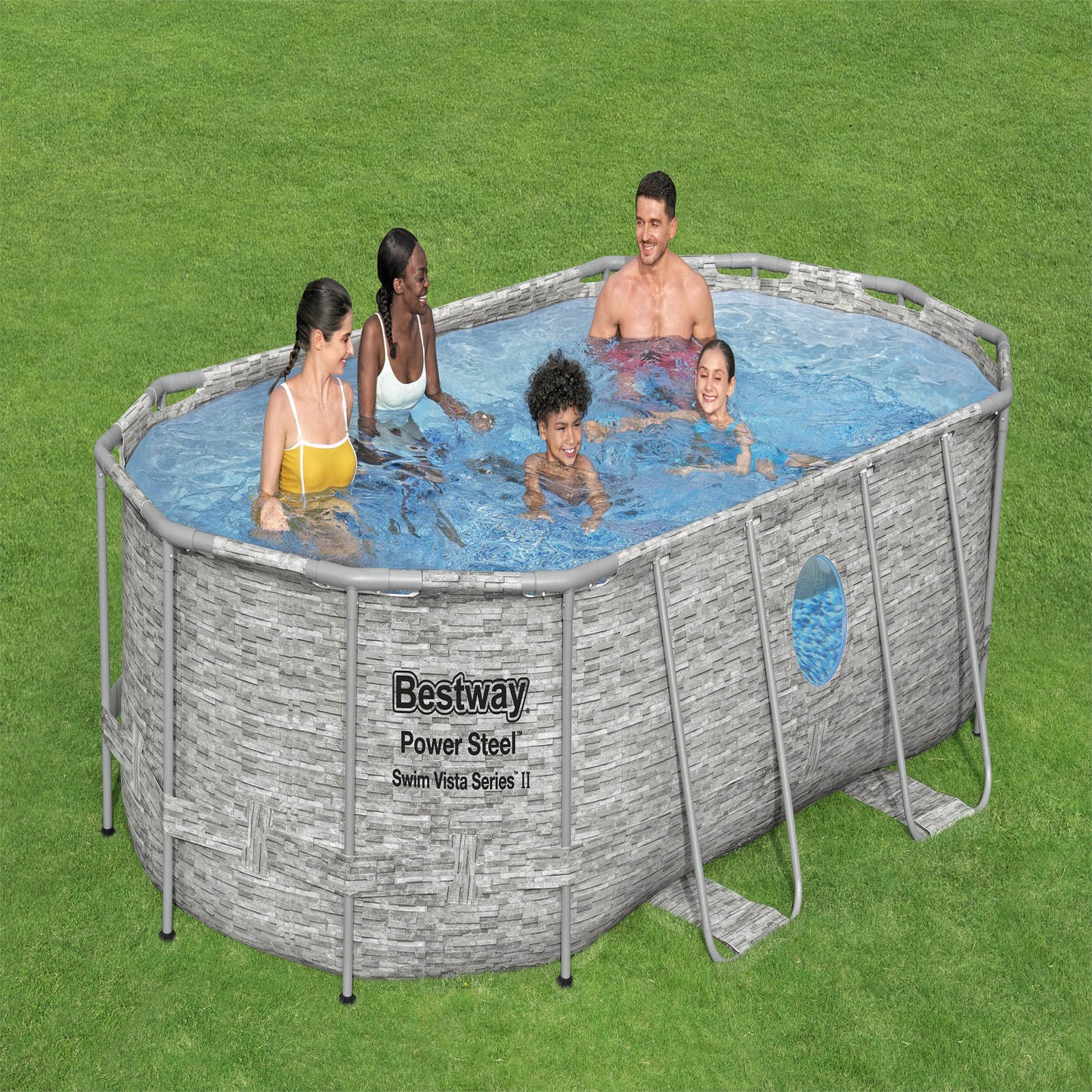 Bestway – Power Steel piscina desmontable ovalada (427 x 250 x 100 cm)