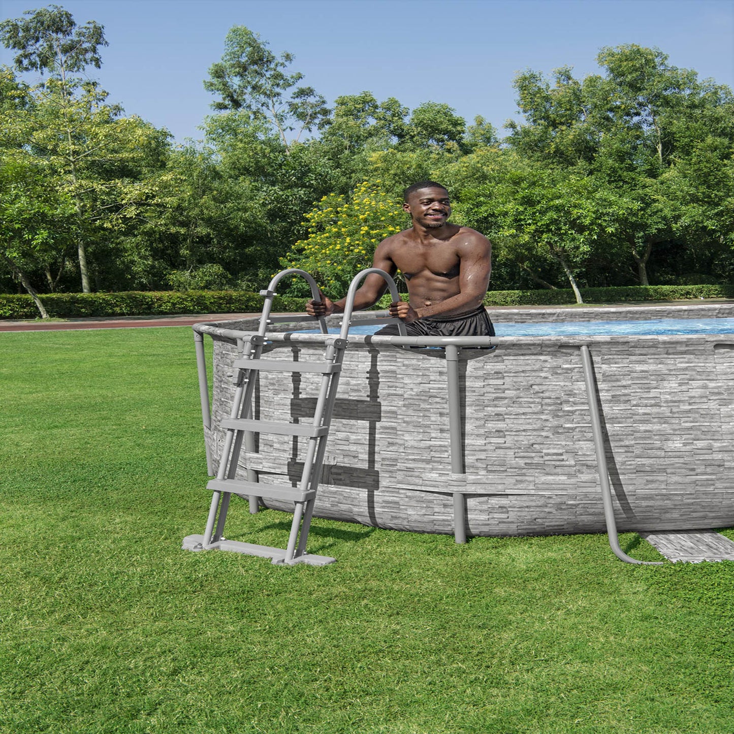 Bestway – Power Steel piscina desmontable ovalada (549 x 341 x 122 cm)