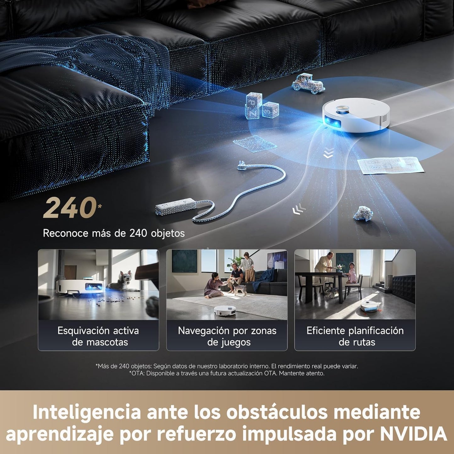 Dreame – Aqua10 Ultra Roller Complete Robot aspirador y fregasuelos blanco con base automática para hogar