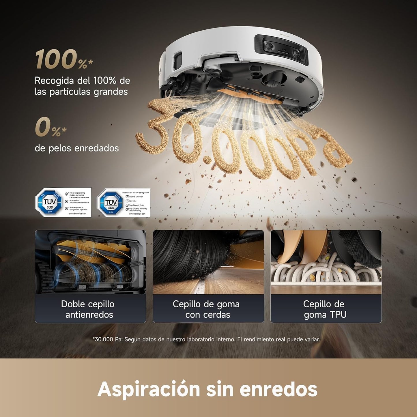 Dreame – Aqua10 Ultra Roller Complete Robot aspirador y fregasuelos blanco con base automática para hogar