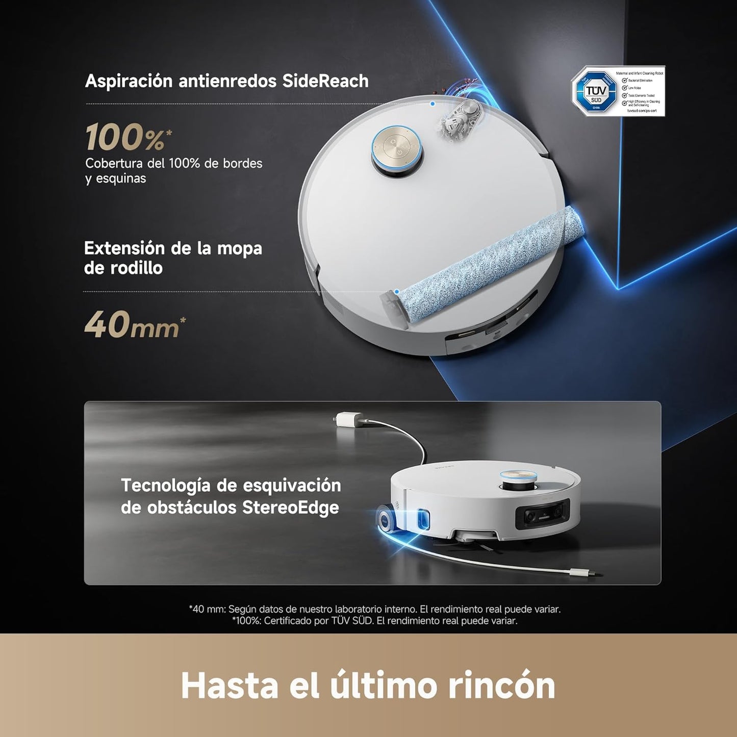 Dreame – Aqua10 Ultra Roller Complete Robot aspirador y fregasuelos blanco con base automática para hogar
