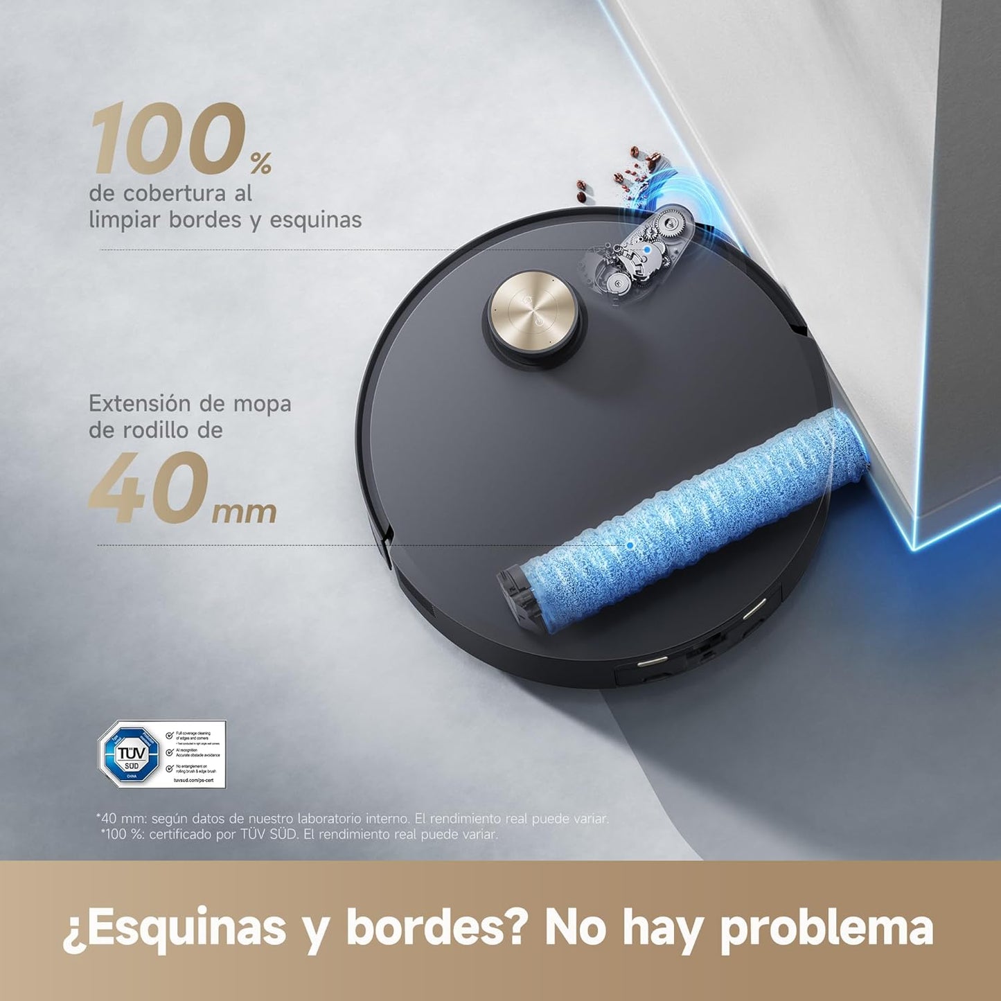 Dreame – Aqua10 Ultra Roller Complete Robot aspirador y fregasuelos negro con base automática para hogar