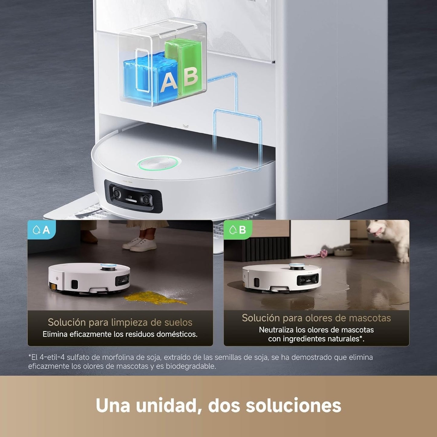 Dreame – Aqua10 Ultra Track Robot aspirador y fregasuelos blanco con base automática para hogar